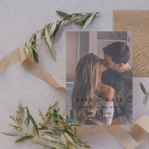 Reserve A Data Casamento de Foto com Sobreposição de Vellum Elega