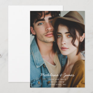 Reserve A Data Casamento de Foto Completa Moderna Simples Rótulo 