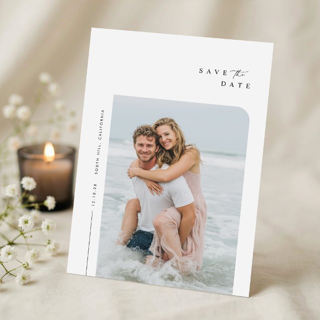 Reserve A Data Casamento de Foto Contemporâneo Minimalista Modern (Criador carregado)