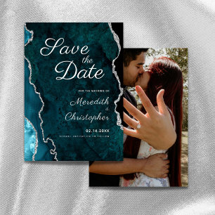Reserve A Data Casamento de Foto da Agata de Teal Salve a Data