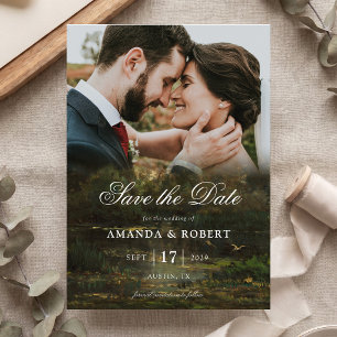 Reserve A Data Casamento de Foto de Arte Fina Romântica