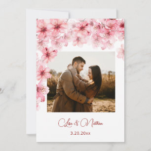 Reserve A Data Casamento de Foto de Cerejeira em Aquarela