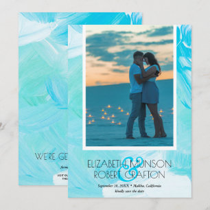 Reserve A Data Casamento de Foto de Cores d'Água Casuais Salvar 