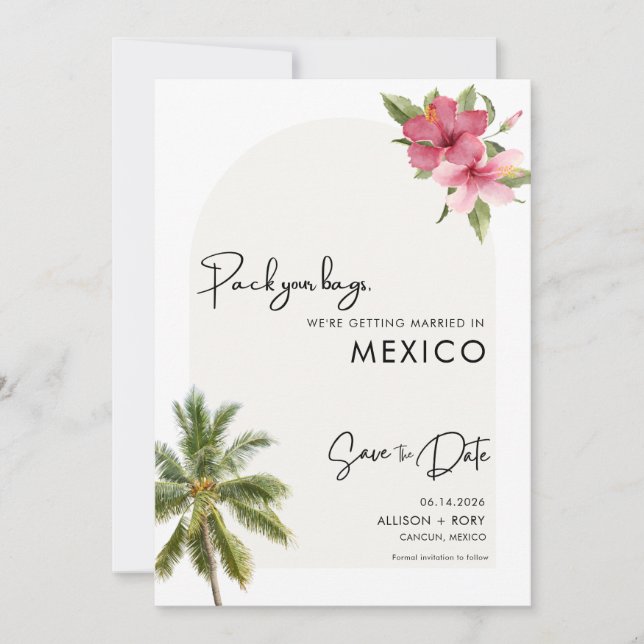 Reserve A Data Casamento de Foto de Destino de Praia (Frente)