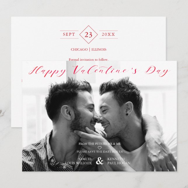 Reserve A Data Casamento de Foto de Feliz dia de os namorados Min (Frente/Verso)