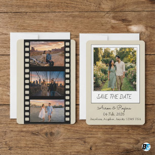 Reserve A Data Casamento de Foto de Filme Moderno Retro & Boho