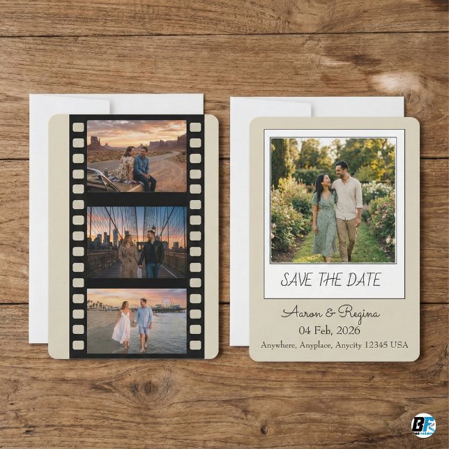 Reserve A Data Casamento de Foto de Filme Moderno Retro & Boho (Criador carregado)