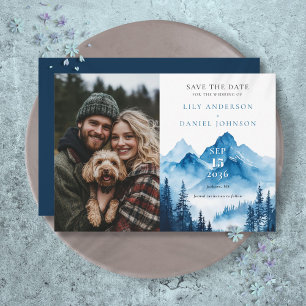 Reserve A Data Casamento de Foto de Montanha Boho Rústica em Aqua
