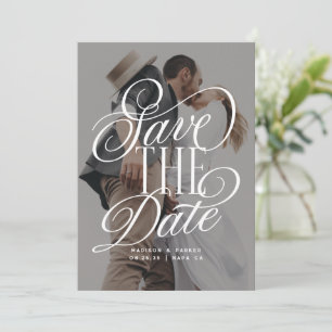 Reserve A Data Casamento de Foto de Script Elegante Moderno