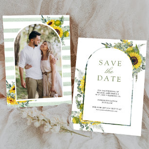 Reserve A Data Casamento de Foto de Sunflower Eucalyptus