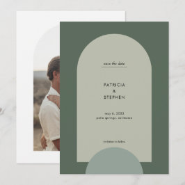 Reserve A Data Casamento de Foto do Arco do Sage Verde Moderno