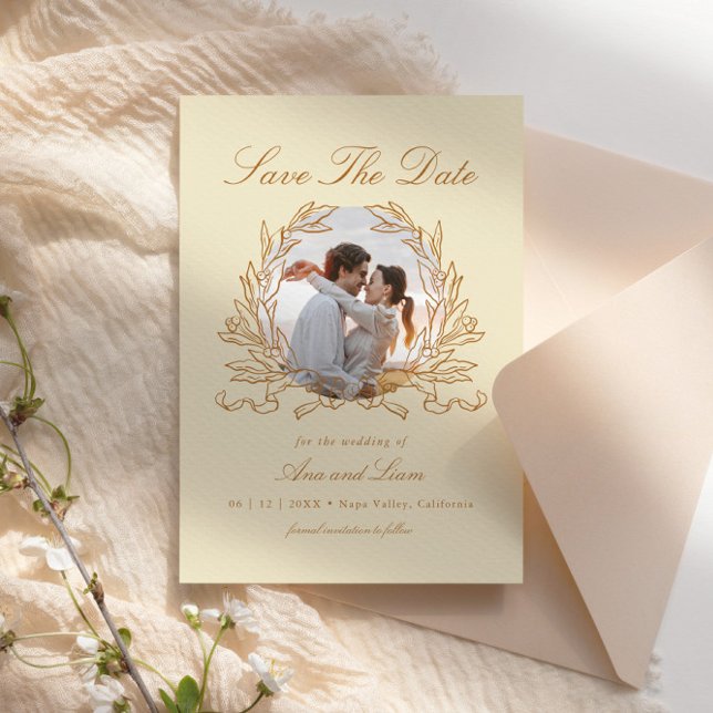 Reserve A Data Casamento De Foto Do Frio Botânico Elegante (Criador carregado)