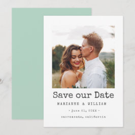 Reserve A Data Casamento de Foto do Mint Simple SQUARE - salvar d