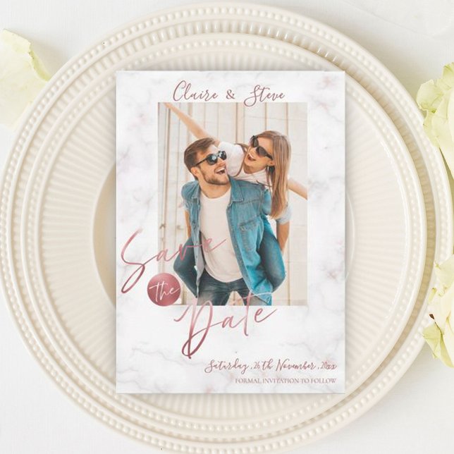 Reserve A Data Casamento De Foto Dourado Do Elegante Faux Salva A (Criador carregado)