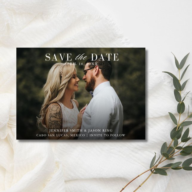 Reserve A Data Casamento de Foto Elegante (Elegant Photo Wedding Save The Date)