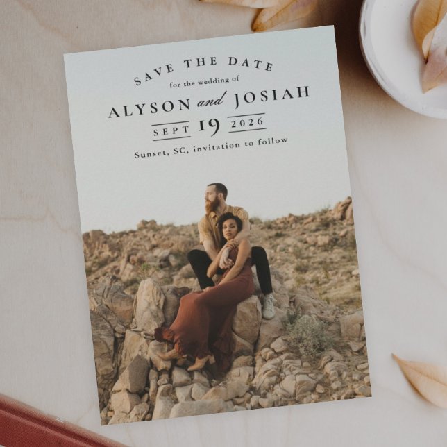 Reserve A Data Casamento de Foto Elegante Clássico (Criador carregado)