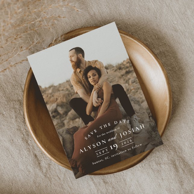 Reserve A Data Casamento de Foto Elegante Clássico (Criador carregado)