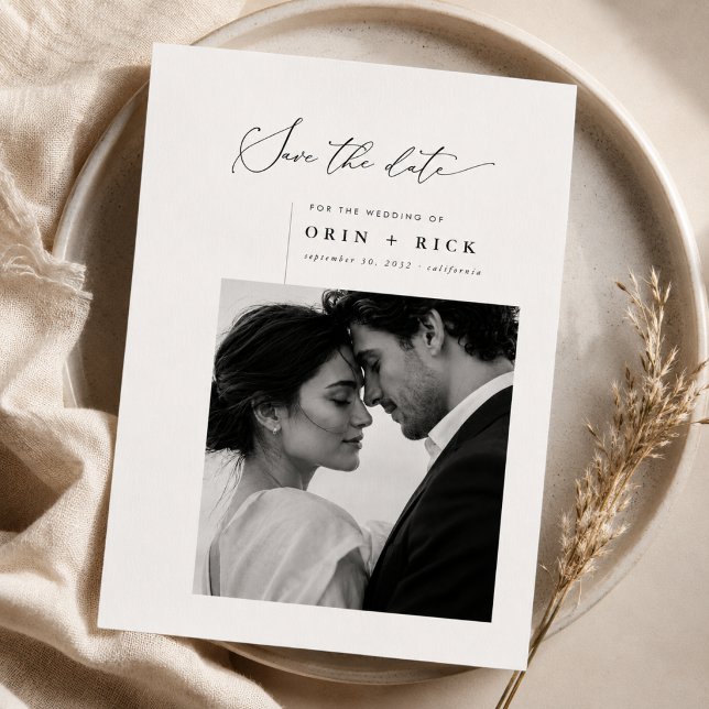 Reserve A Data Casamento de Foto Elegante Moderno com Letra (Criador carregado)