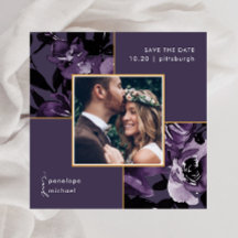 Casamento de Foto Floral bonito Púrpura