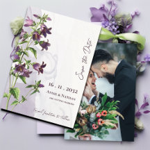 Casamento De Foto Floral De Chic Purple, Elegante