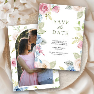 Reserve A Data Casamento de Foto Floral de Primavera Suave