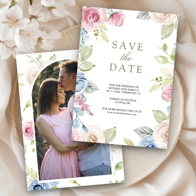 Reserve A Data Casamento de Foto Floral de Primavera Suave (Criador carregado)