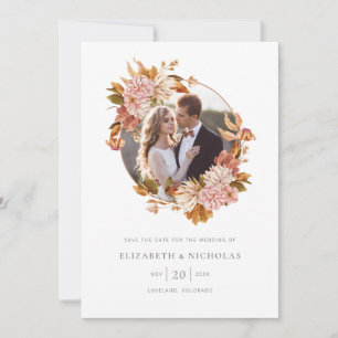 Reserve A Data Casamento de Foto Floral em Aquarela