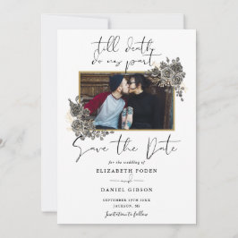 Reserve A Data Casamento de Foto Floral Gótico Roteiro Elegante