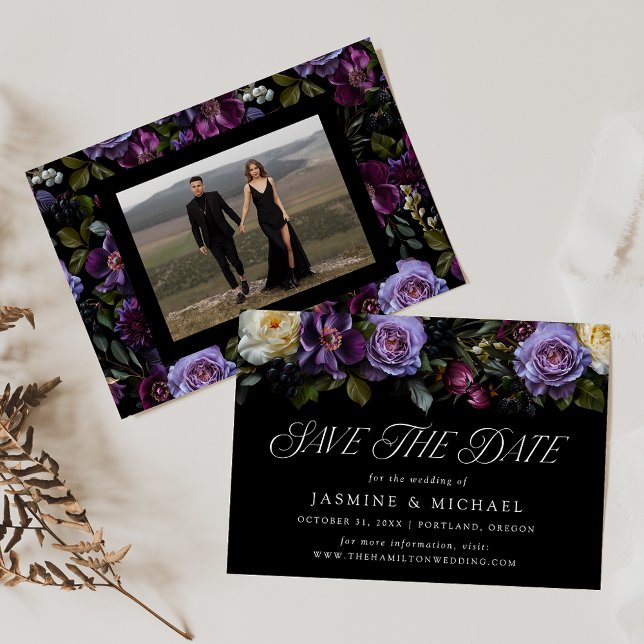 Reserve A Data Casamento de Foto Floral Moody Gothic (Criador carregado)