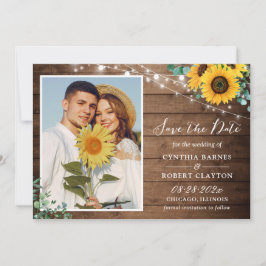 Reserve A Data Casamento de Foto Floral Rustic Sunflower Eucalypt