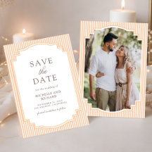 Casamento de Foto Listrada Laranja Clássica