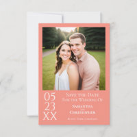 Casamento de Foto Minimalista Moderno Rosa Coral S