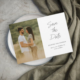 Reserve A Data Casamento de Foto Minimalista Simples