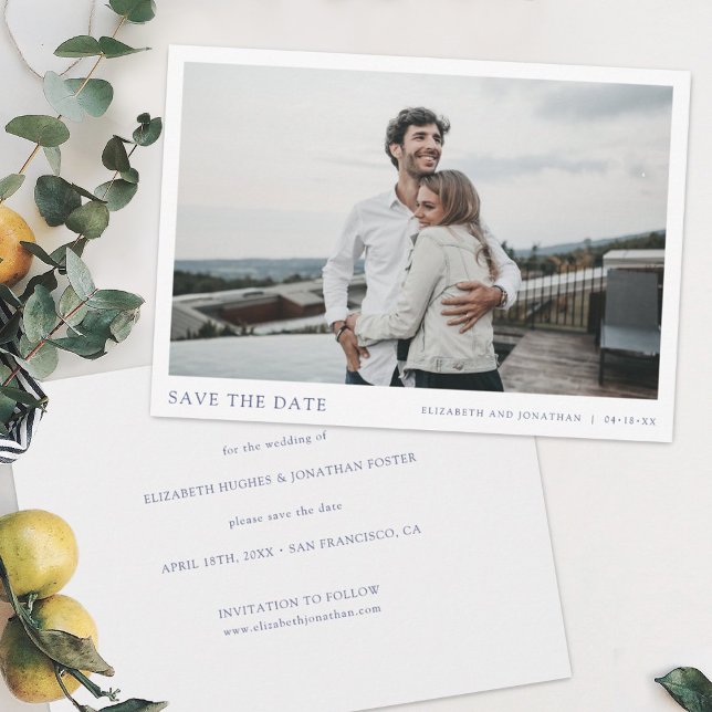Reserve A Data Casamento de Foto Moderno Elegante Simples Salve A (Criador carregado)