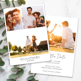 Reserve A Data Casamento de Foto Múltipla Minimalista