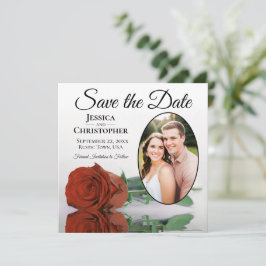 Reserve A Data Casamento de Foto Oval Laranja Rosa Branca Rust El