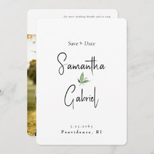 Reserve A Data Casamento de Foto Simples Contemporâneo Salve a Da