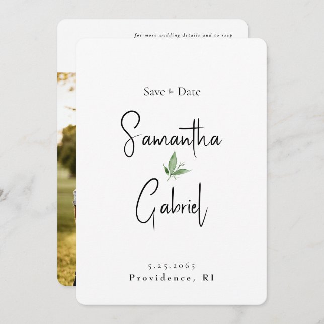 Reserve A Data Casamento de Foto Simples Contemporâneo Salve a Da (Frente/Verso)