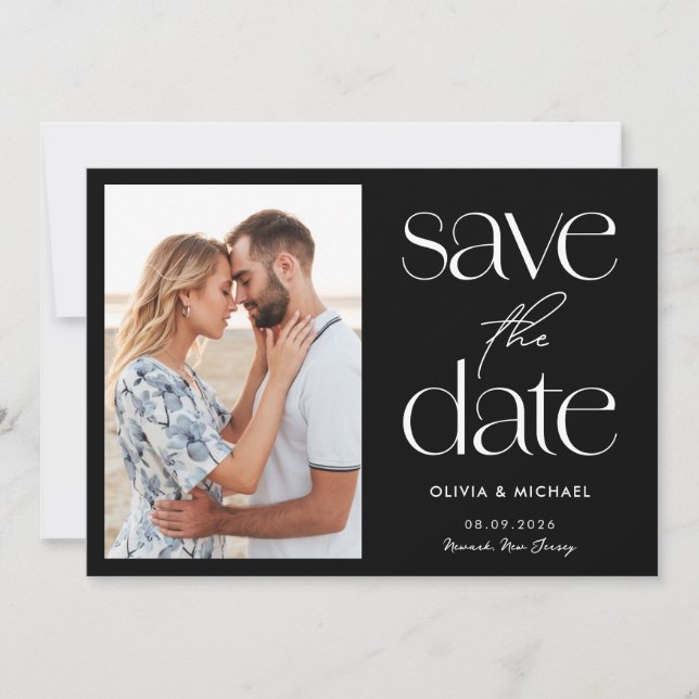 Reserve A Data Casamento de Foto Simples e Moderno em Quic (Frente)