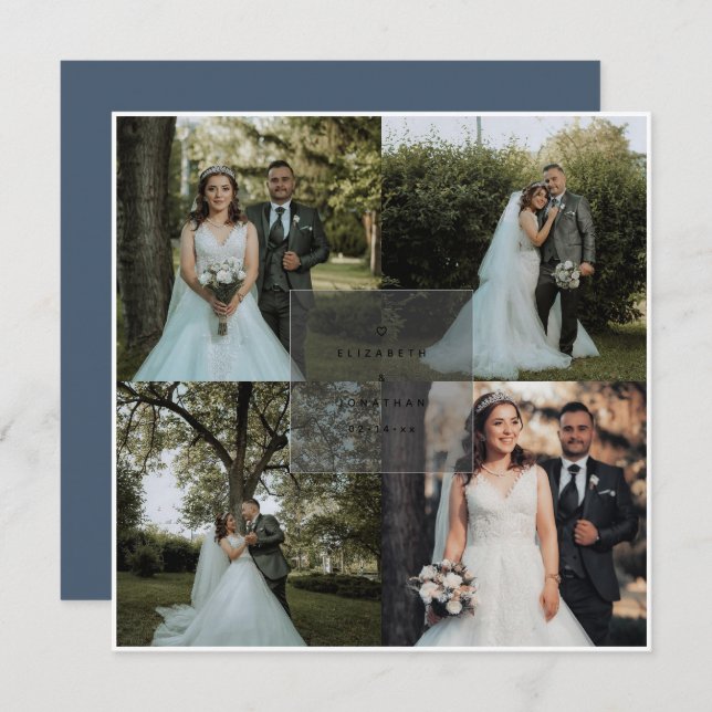 Reserve A Data Casamento de Foto Simples Elegante com Ampersand A (Frente/Verso)