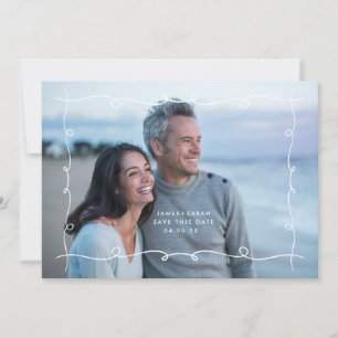 Reserve A Data Casamento de Foto Simples MoDeRN MINIMAL SwirlS