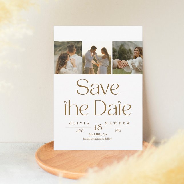 Reserve A Data Casamento de Foto Simples Moderno 4 Salve as Datas (Criador carregado)