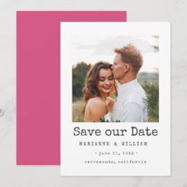 Reserve A Data Casamento de Foto Simples Rosa SQUARE guarde a dat