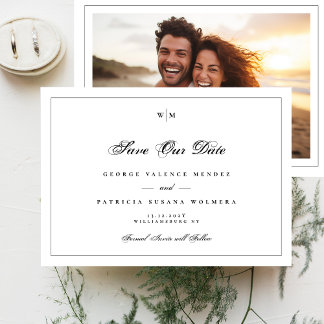 Reserve A Data Casamento de Fotografia Clássica do Monograma de Q