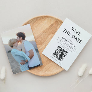 Reserve A Data Casamento de Fotografia com Código QR Contemporâne