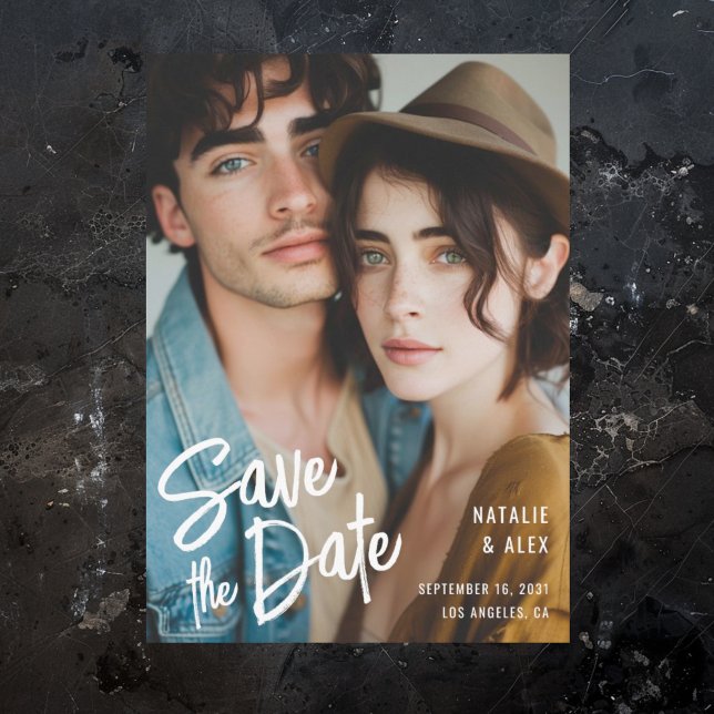 Reserve A Data Casamento de Fotografia com Script de Pincel Moder (Criador carregado)