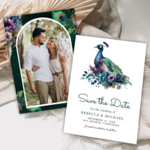 Casamento de Fotografia de Peacock Floral Emerald 