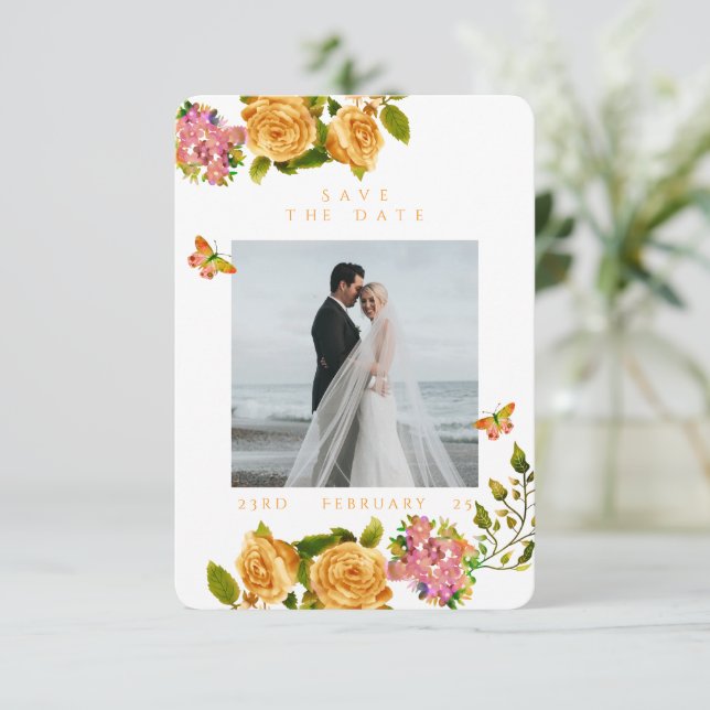 Reserve A Data Casamento de Fotografia do Monograma da Faixa de R (Em pé/Frente)
