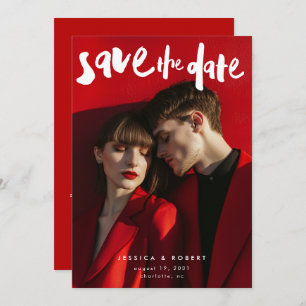 Reserve A Data Casamento de Fotografia do Script de Pincel Modern