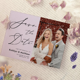 Reserve A Data Casamento de Fotografia do Script Moderno Mauve El